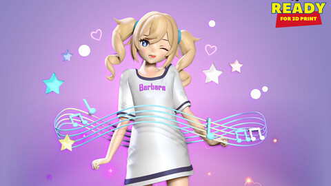 Barbara Pegg - Genshin Impact Fanart