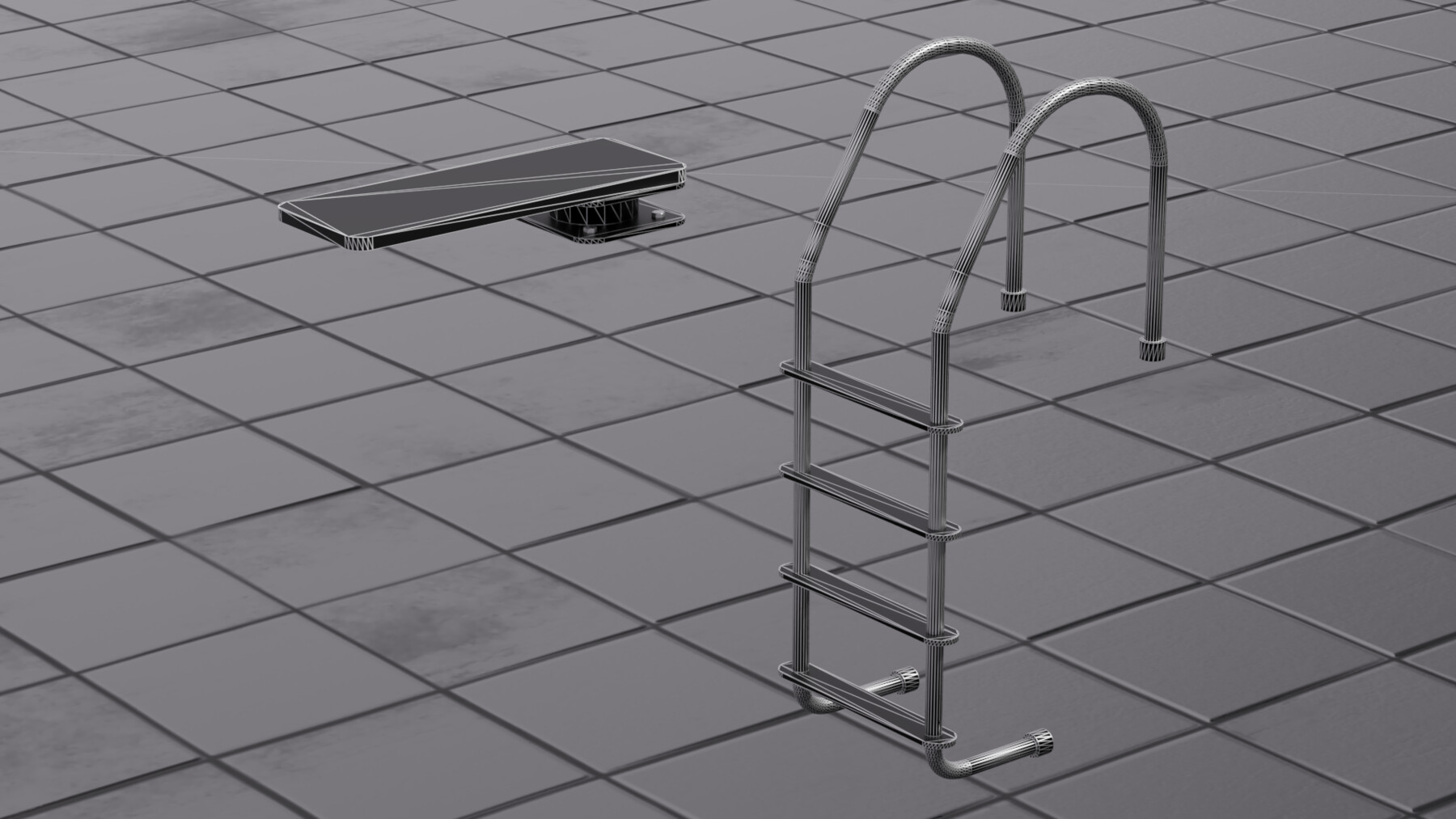 ArtStation Pool Ladder and Diving Board Resources