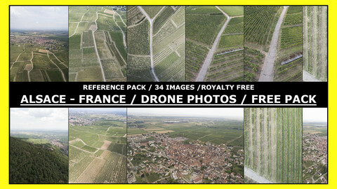 ALSACE - FRANCE / FREE Drone Photo Reference / 34 images
