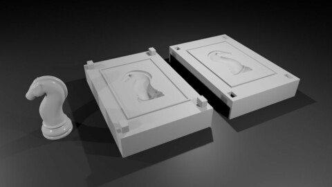 Mold for Horse - Chess Game - Form - Xadrez Molde Forma 3D print model