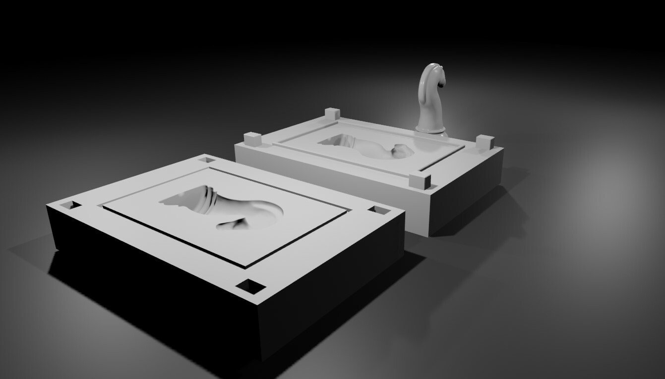 Mold for Horse - Chess Game - Form - Xadrez Molde Forma 3D model 3D  printable