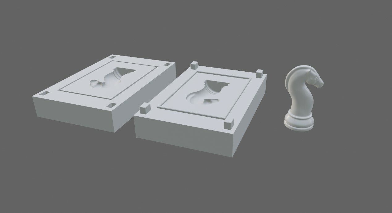 Mold for Horse - Chess Game - Form - Xadrez Molde Forma 3D model 3D  printable