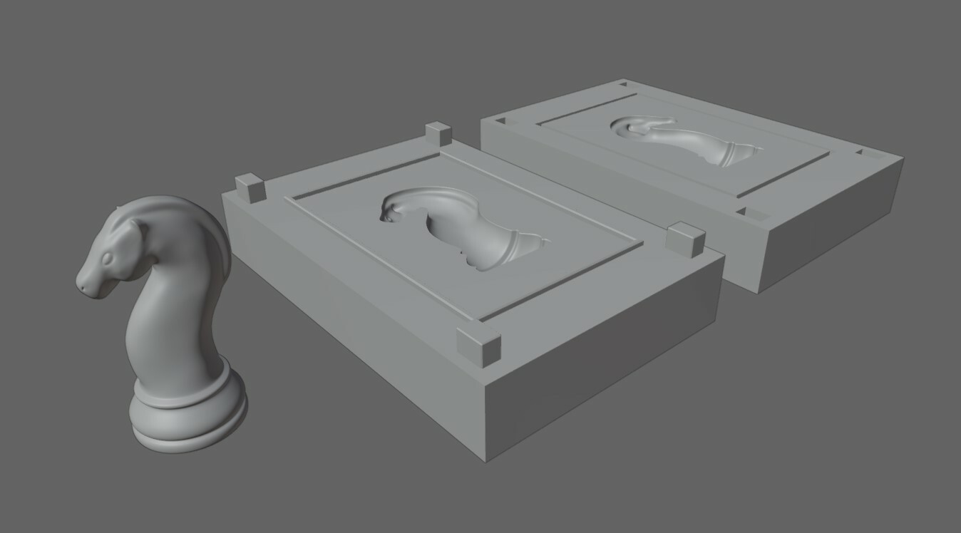 Mold for Horse - Chess Game - Form - Xadrez Molde Forma 3D model 3D  printable