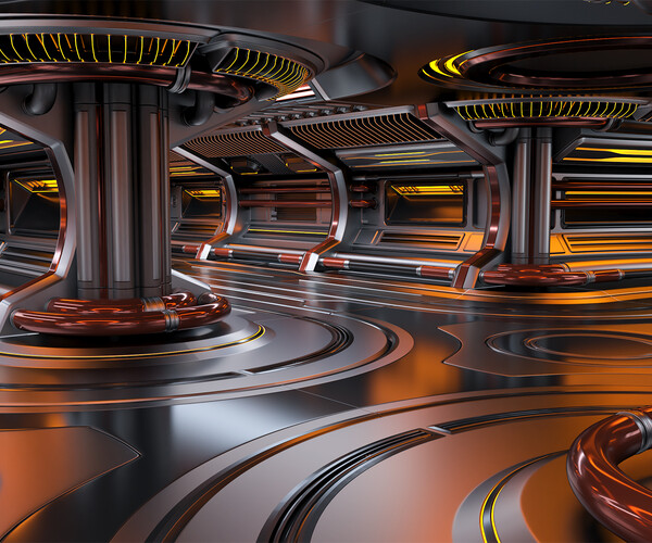 ArtStation - Sci - Fi Modular Corridor 3 - 3D Model | Game Assets