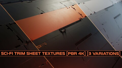 Sci fi Trim sheet texture 3 Variations