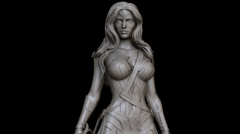 Wonder woman 3D print and high poly