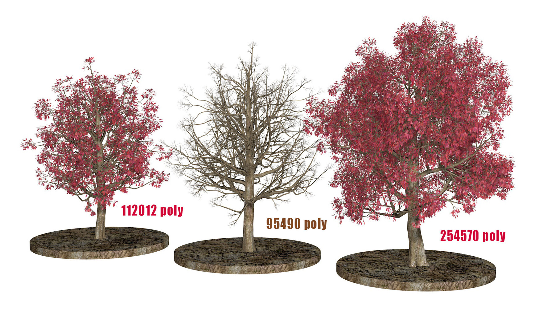 ArtStation - Three Pink trees v2 | Resources