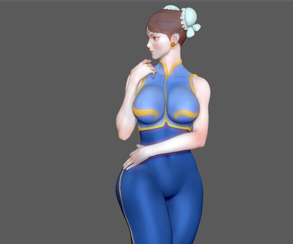 Artstation Chunli Streetfighter Sexy Girl Female Character Game 3d Print Model Resources