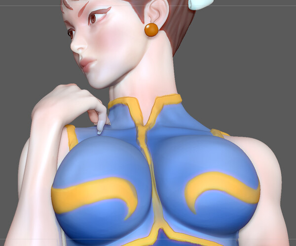 Artstation Chunli Streetfighter Sexy Girl Female Character Game 3d Print Model Resources