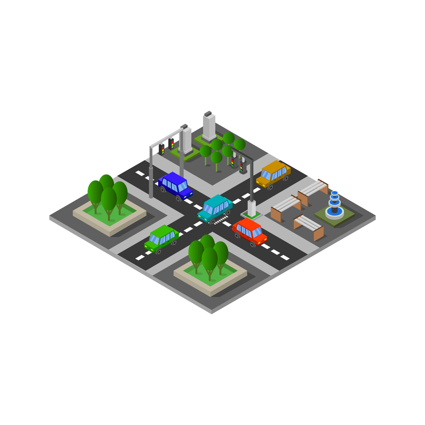 ArtStation - Isometric road junction | Artworks