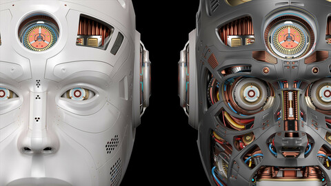 Sci - Fi Robot Head 2 - 3D Model