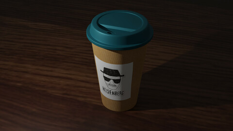 Coffee Cup To Go Heisenberg Low-poly 3D model