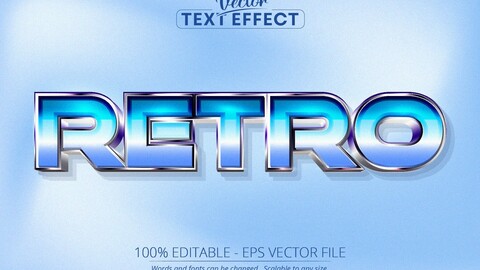 Retro text, 80s grain gradient color style editable text effect