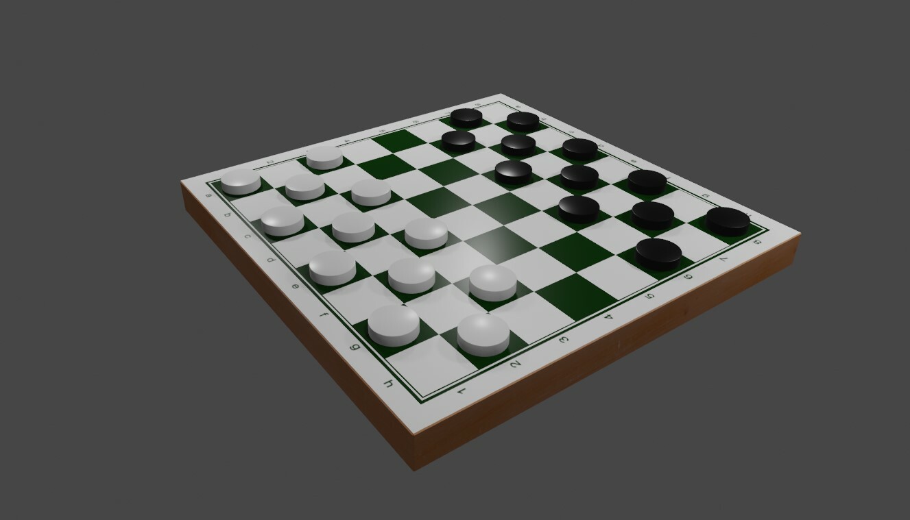 Checkers Game Complete - Jogo de Damas | 3D model