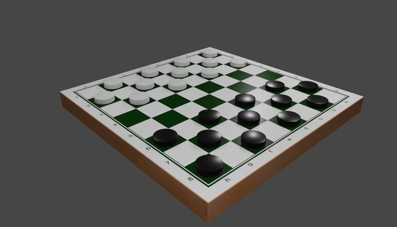 Checkers Game Complete - Jogo de Damas | 3D model