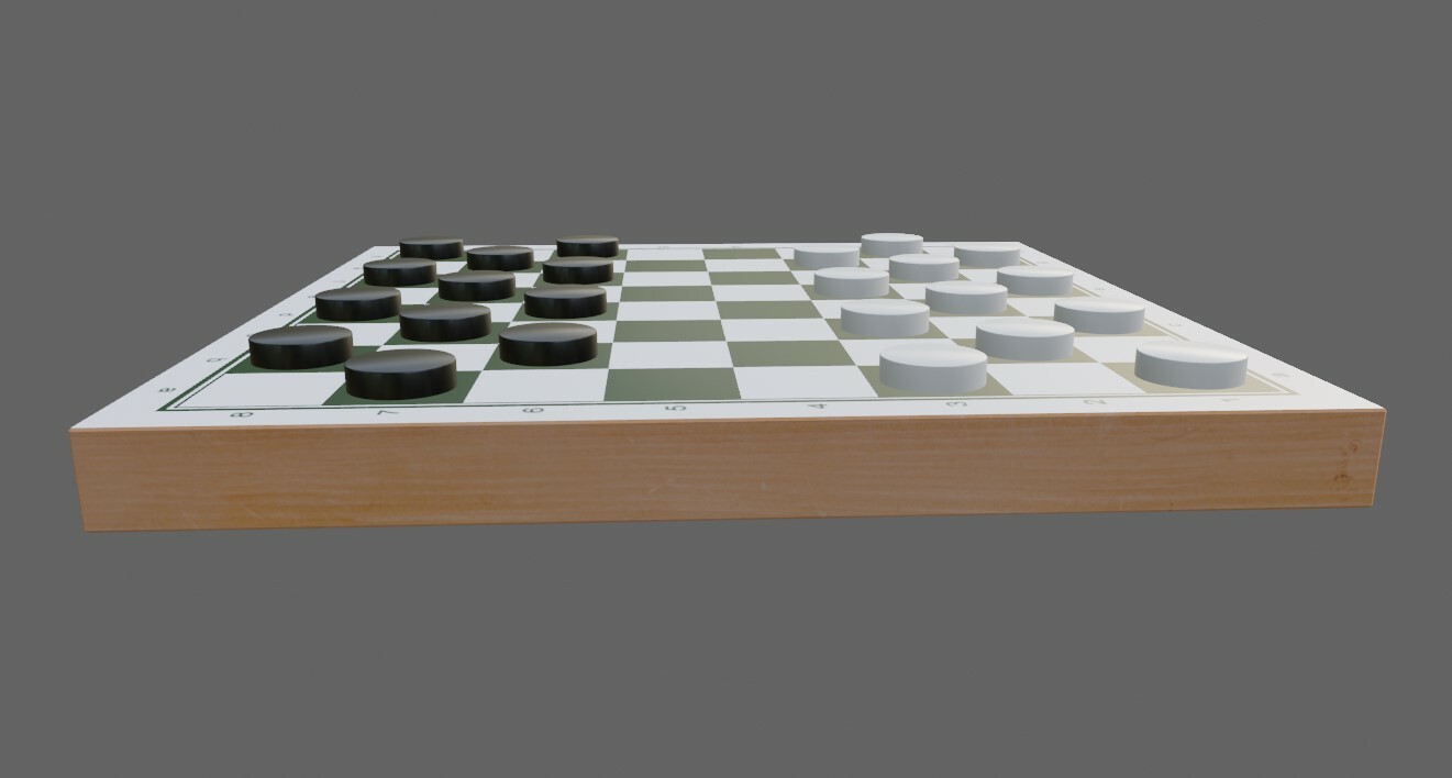 Checkers Game Complete - Jogo de Damas | 3D model