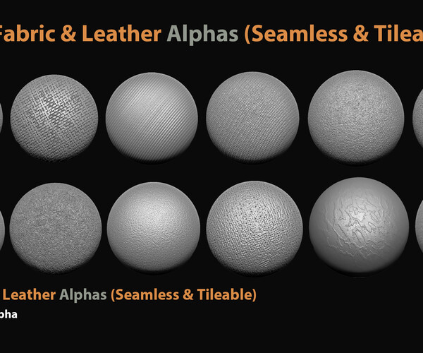 ArtStation - 25 Fabric & Leather Alphas (Seamless & Tileable) | Brushes