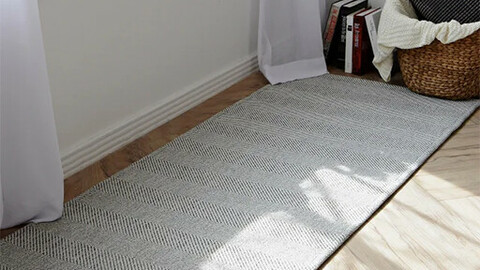 Herringbone Baltan Bedroom Rug Multipurpose Mat