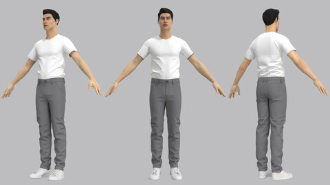 Mens Jeans Pants and Shirt (Marvelous Designer / Clo 3D project)