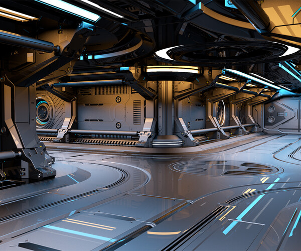 ArtStation - Sci - Fi Modular Corridor 2 - 3D Model | Resources