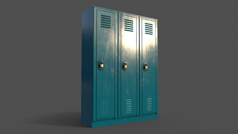 PBR School Gym Locker 01 - Blue Sea