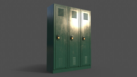 PBR School Gym Locker 01 - Green Dark