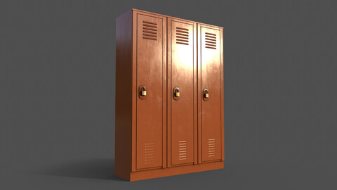 PBR School Gym Locker 01 - Orange