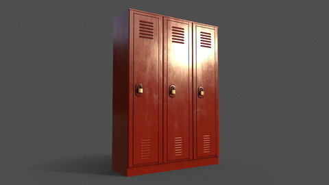 PBR School Gym Locker 01 - Red