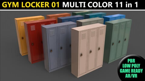 PBR School Gym Locker 01 - Multi color Pack