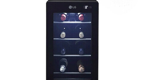 LG DIOS Wine Cellar Mini Refrigerator W087B Black 8 Bottles