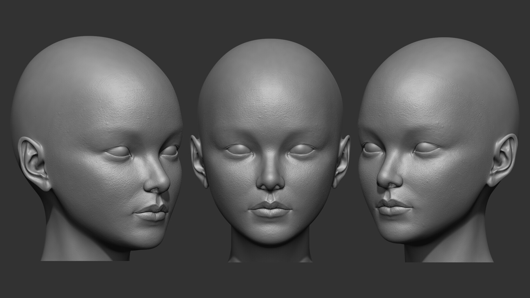 ArtStation - Female Asian Head Base Mesh + Textures | Resources