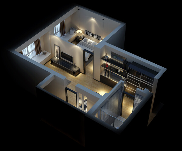 ArtStation - Single Apartment - Aerial View 04 | Resources