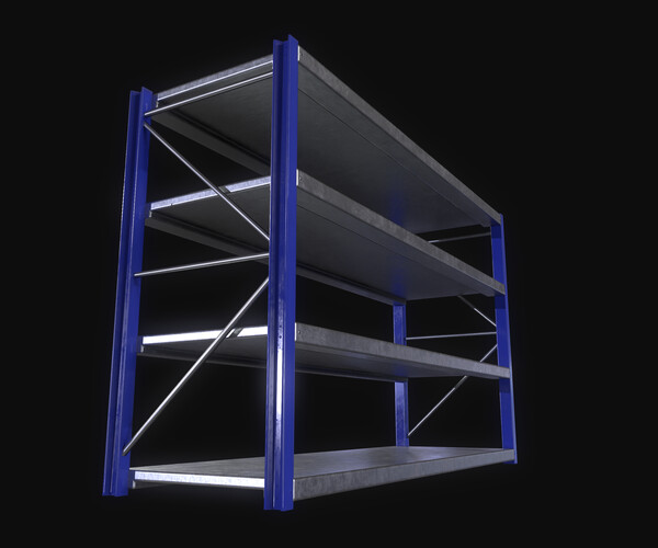 ArtStation - Metal Rack Blue 1 | Game Assets