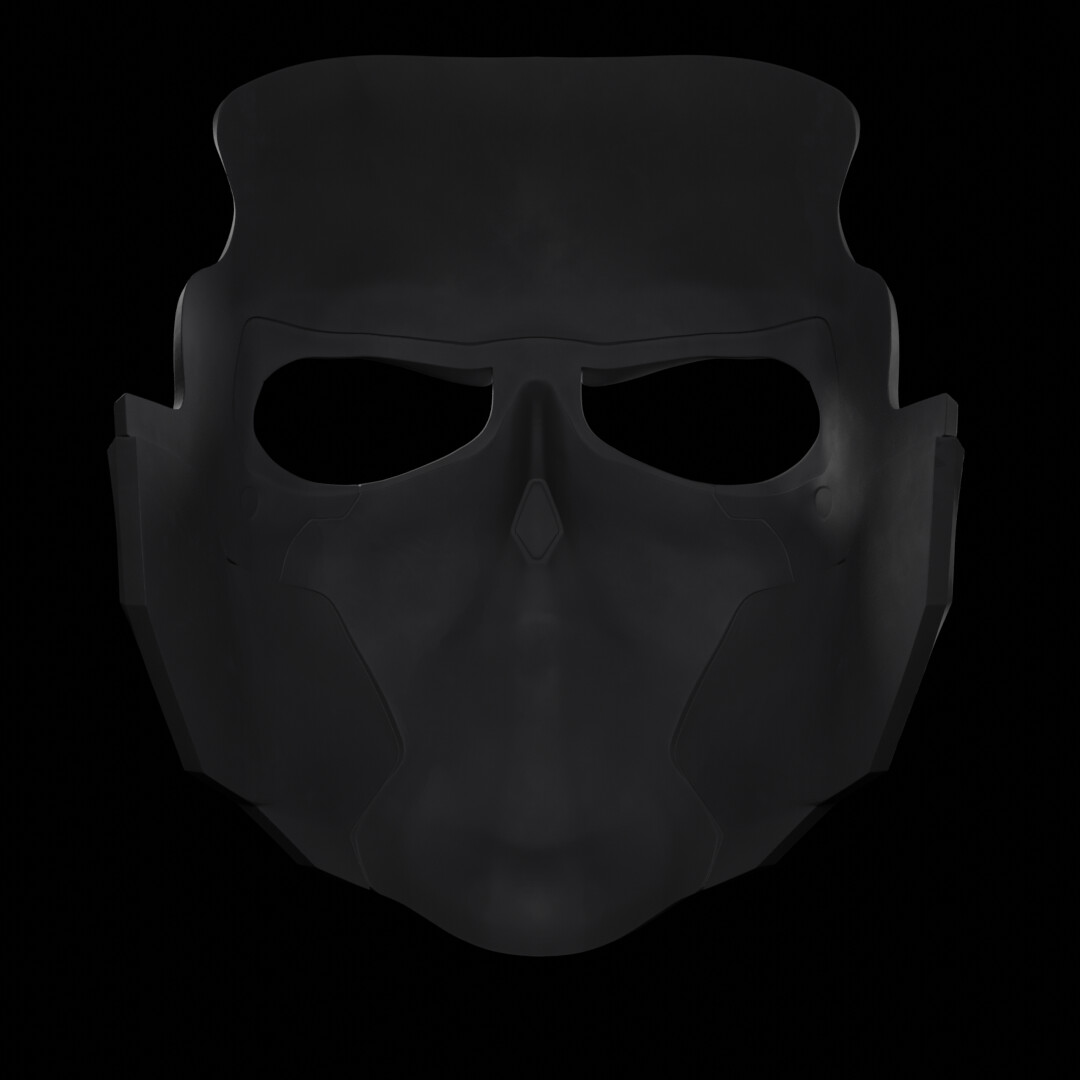 3d printed ghost mask from modern warfare 2, modelled and finished