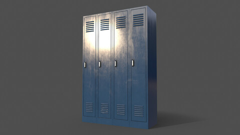 PBR School Gym Locker 02 - Blue Dark