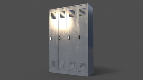 PBR School Gym Locker 02 - Grey