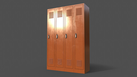 PBR School Gym Locker 02 - Orange