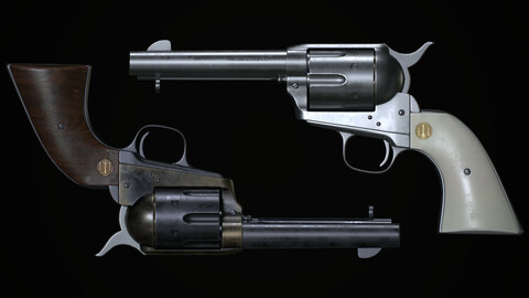 Colt Beretta Stampede-3dModel with 2 texture pack Chrome and black edition