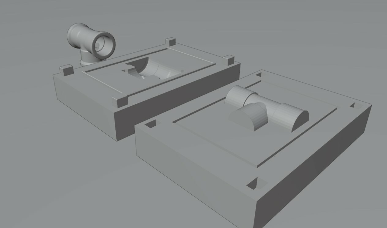 ArtStation - Mold for Pipe T - Form - Molde Forma Cano 3D print model ...