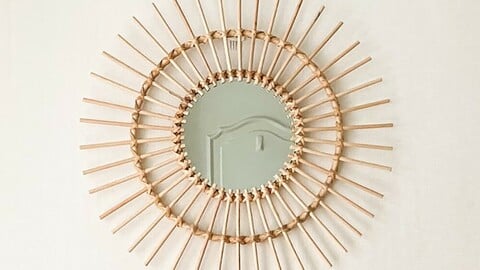 bamboo rattan mirror