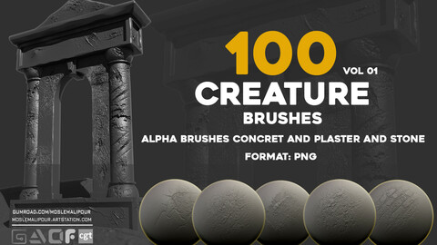 100 alpha brushes concret - stone - plaster