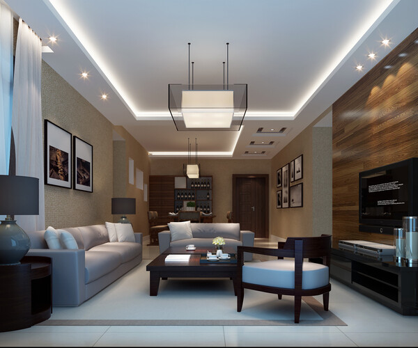 ArtStation - Stylish luxury home decoration - living room 6238 | Resources