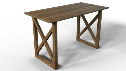 ArtStation - Old Wooden Table (3d Model + PBR Texture) | Game Assets