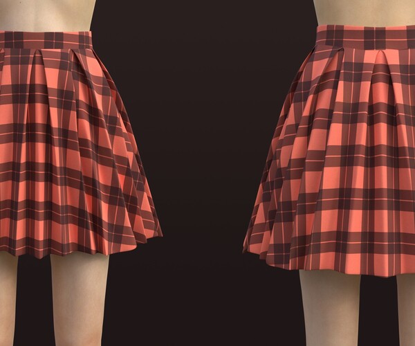 3D Pleat Prince of Wales Skirt - Women - Ready-to-Wear