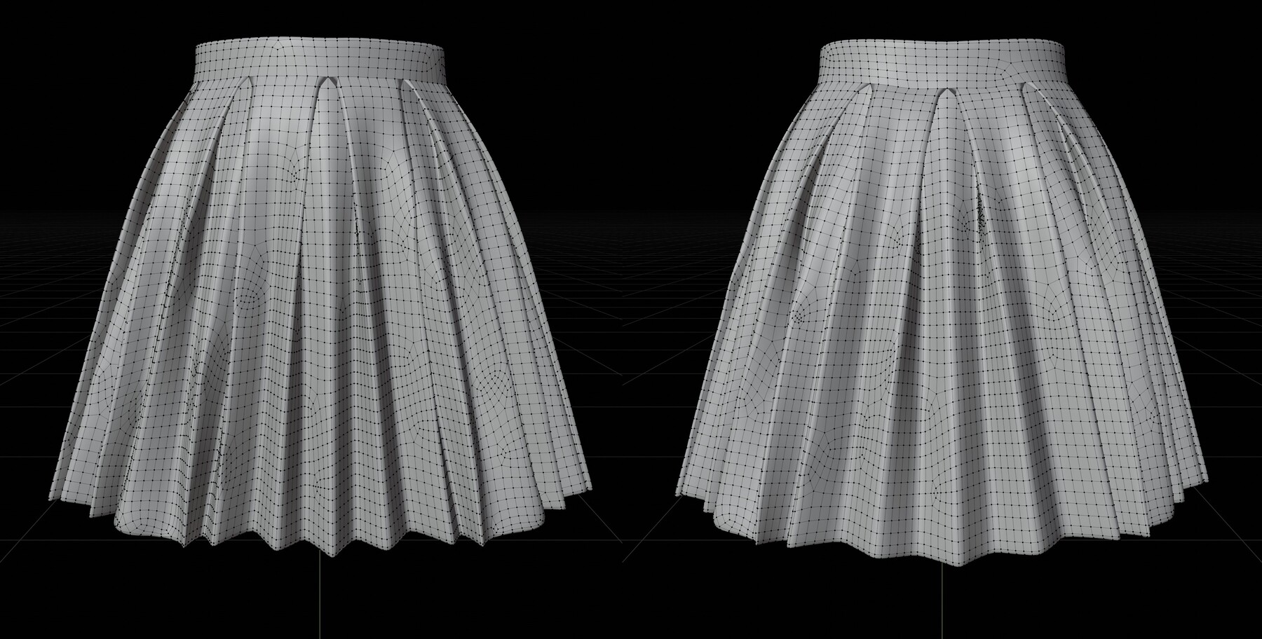 Black and white 2024 checkered skirt 3d