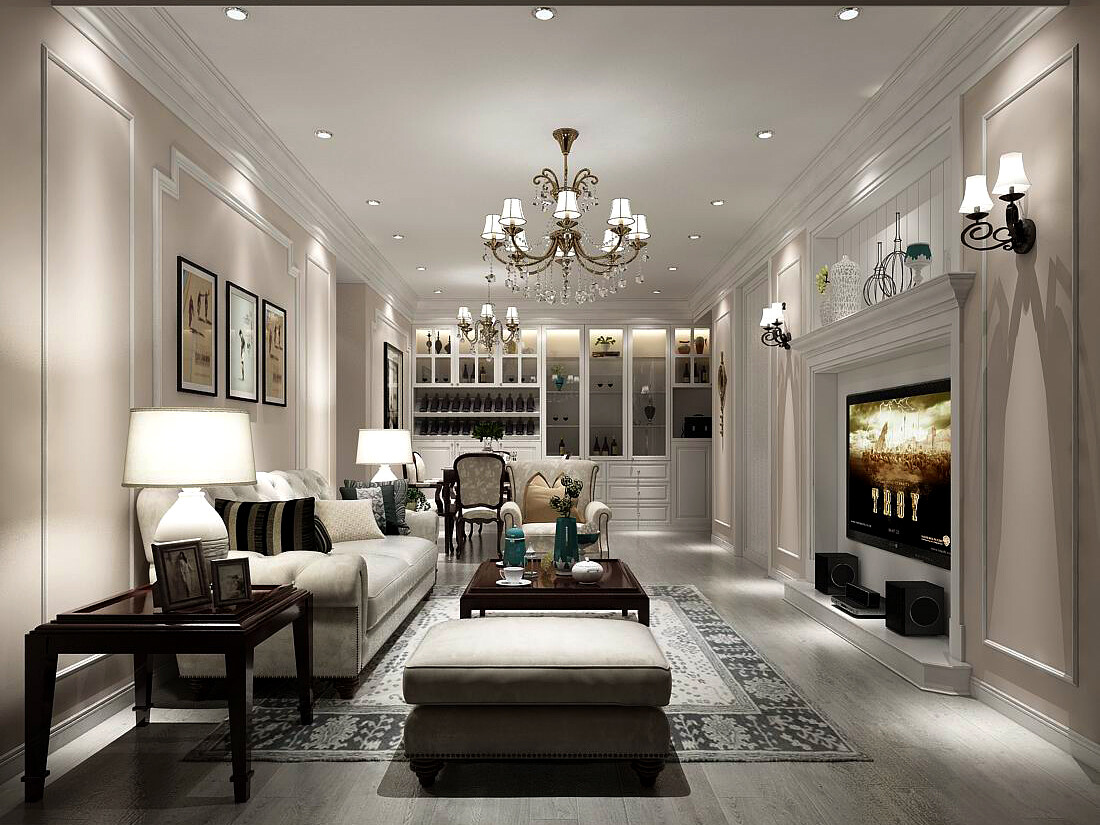 Interior design for living room in Europe