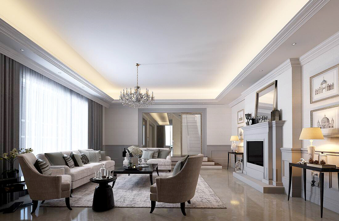 ArtStation - European-style living room design 75 | Resources