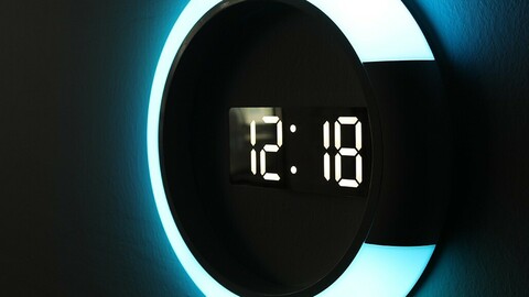 Mood light dual mirror clock LED wall clock