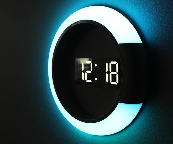 ArtStation - Mood light dual mirror clock LED wall clock | Resources