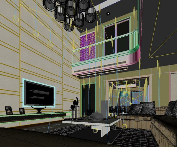 ArtStation - Modern style double living room 1816 | Resources